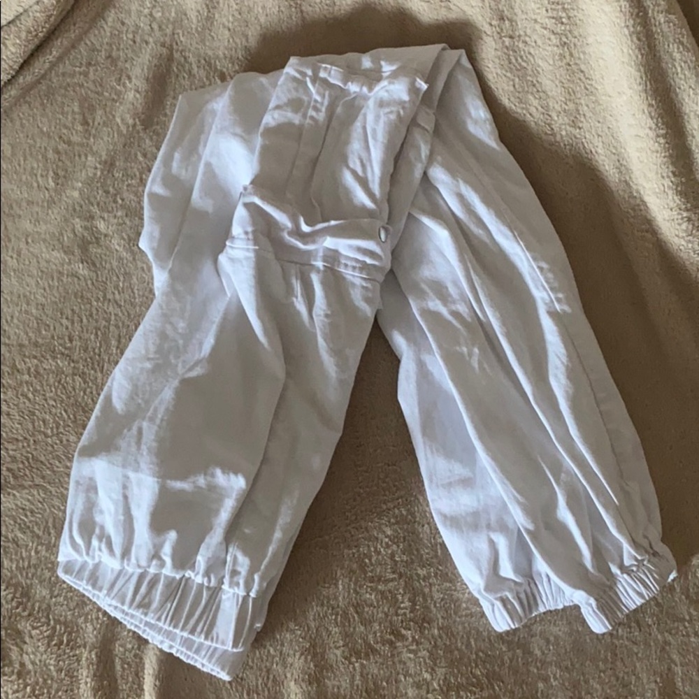 White Cargo Joggers